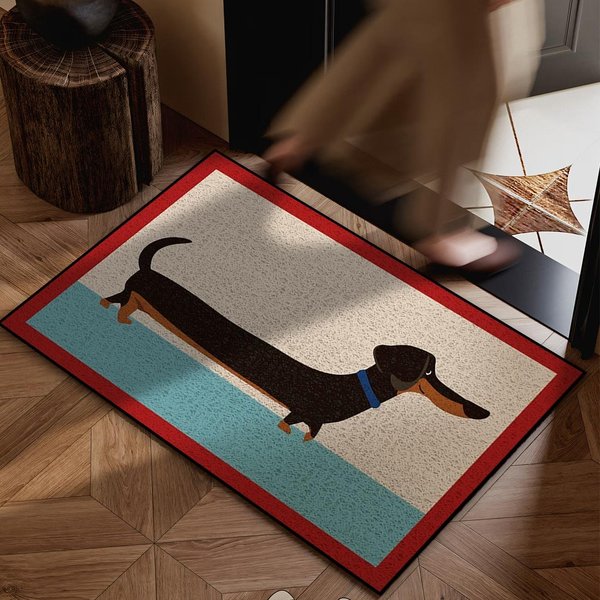 Uroczy Mata Pod Drzwi Jamnik - AntypośLizgowy Zabawny DłUgi Pies Dywanik Do Przedpokoju - Minimalistyczny Dekoracyjny WewnęTrzny Dywanik PodłOgowy Sztuka 50X80Cm-Felt-image