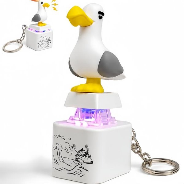 MóJ Klucz Klawiszowy Mewy Brelok Luminous DźWięKowy OdstresowująCy Kreatywna Zabawka Fidget PrzenośNy Elektroniczny Wisiorek Dla DorosłYch-image