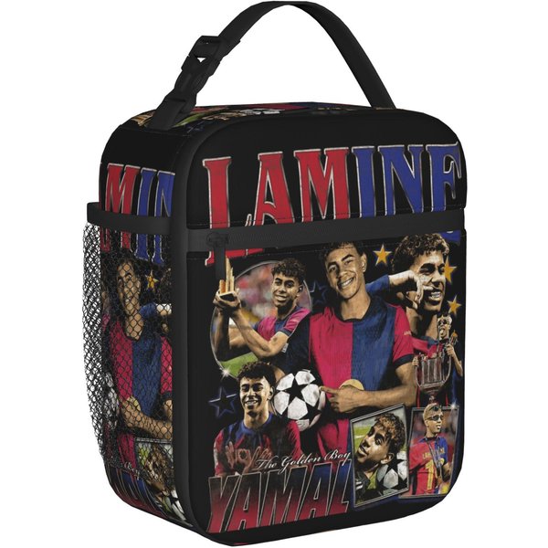 Bolsas De Almuerzo Aisladas Lamine Y-Yamal Bolsa TéRmica Reutilizable, Contenedor De Almuerzo FúTbol Soccer Bolso HerméTico Lonchera Playa Picnic One Size-image