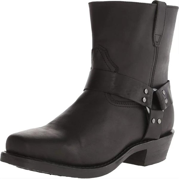 2025 Nowe Outdoorowe MęSkie Buty Westernowe Vintage Kowbojskie Buty MęSkie Lekkie Wygodne Buty Rycerskie Jesienno-Zimowe DużY Rozmiar 48 47 Black-image