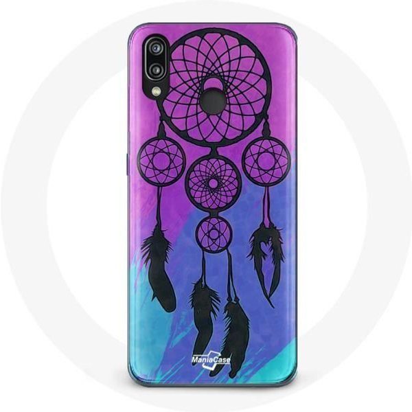 Funda Para Huawei P20 Lite AtrapasueñOs Negro Fondo Azul Y Morado-image