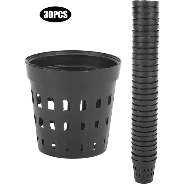 30 Sztuk Czarny Plastikowy Koszyk Do Sadzenia RośLin Wodnych W Akwarium Koszyki Do Uprawy Trawy W Zbiorniku Rybnym Black-image
