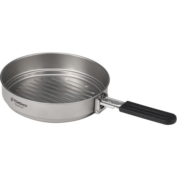 Tytanowa Patelnia O PojemnośCi 1100 Ml Ultralekka Patelnia Grillowa Ze SkłAdanym Uchwytem Do Gotowania Na śWieżYm Powietrzu Na Kempingu-image