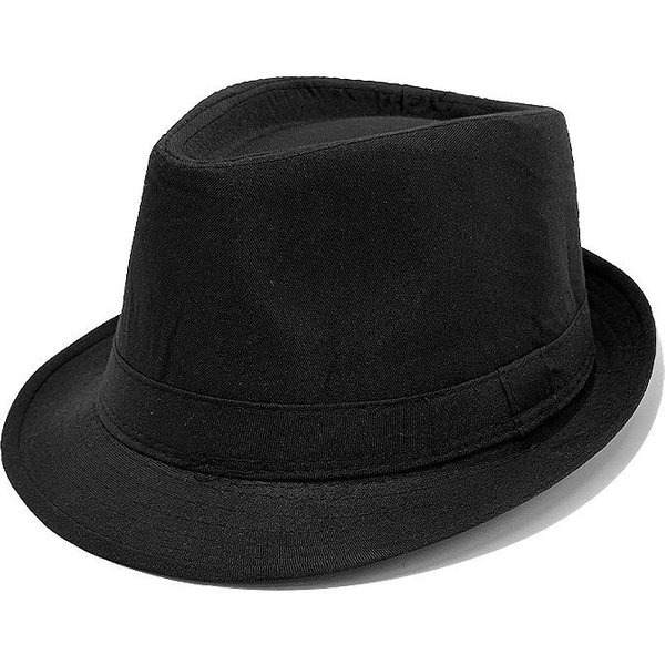 Sombrero De Jazz Topper De Color SóLido Panamá Sombrero Para El Sol Hombres Mujeres Pareja Pareja Sombrero Para El Sol BritáNico 56-58Cm Black-image