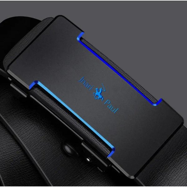 CinturóN De Hombre De Cuero Genuino Sin Dientes Con Hebilla AutomáTica, Moderno, VersáTil, Casual, Para Hombre, CinturóN Para Jeans De Hombre Joven 110Cm Black-image