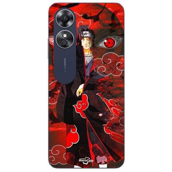 Coque Oppo A17 Demon Slayer Kimetsu No Yaiba Itachi Uchiha Front Rouge Maniacase Negro-image