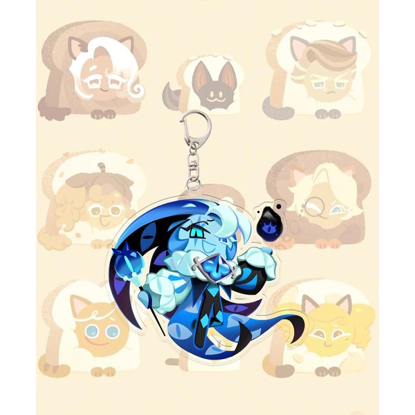 Cookie Run Kingdom Dekoracyjny Wisiorek Kawaii Figurka Z Gry Student KreskóWkowy Breloczek Kratka Letni Wersja Q Dziewczyna Anime Prezent Festiwalowy 4-5Cm Beige-image