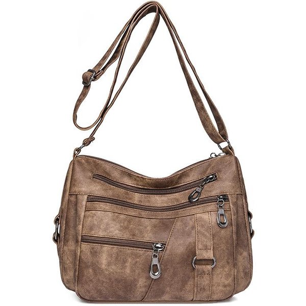 Torba Dla Matki Vintage Damska Torba Na Ramię Typu Crossbody Z Wieloma Kieszeniami Damska Torba Na Telefon KomóRkowy Gray-image