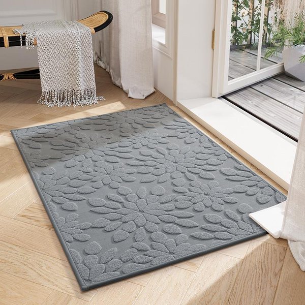 Felpudo De Entrada De Lujo Ligero Felpudo Para Pies Raspa Polvo Arena Entrada Hogar Absorbente Suciedad Alfombra Antideslizante Alfombra De Porche 44X75Cm-image
