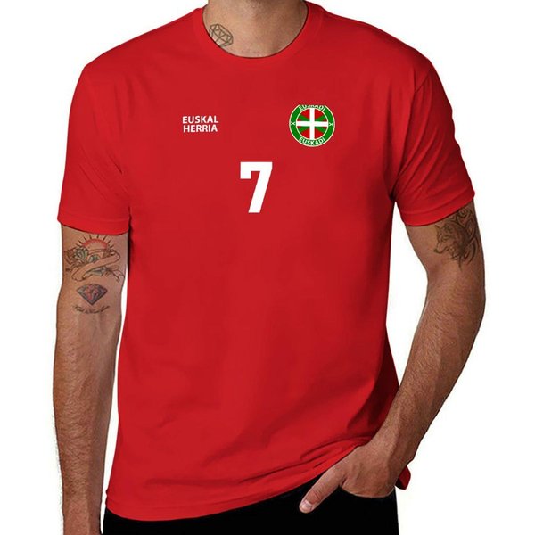 Euskadi PaíS Vasco SeleccióN Nacional De FúTbol FúTbol Retro Euskal Herria NúMero 7 Camiseta Divertida Para Hombre 2XL-image