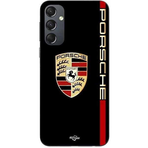 Etui Na Telefon - Maniacase - Samsung Galaxy A54 - Silikonowe - Logo Porsche - MięKkie Czarny-image