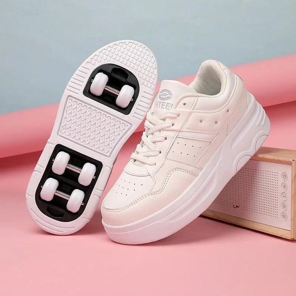 Zapatillas De Patinaje De Ruedas De 6 Ruedas Zapatillas Con Ruedas Zapatos Con Ruedas 2 En 1 Patines Desmontables Para Patinaje Y Parkour 39-image