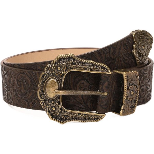 Hebilla De Pin CinturóN Ancho Estampado CinturóN Ancho CinturóN De Hombre Mujer 105Cm Negro-image