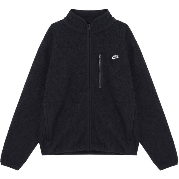 Chaqueta De Forro Polar De Manga Larga Con Cremallera Simple Nike Club Casual Fashion Hombres Chaquetas Negro Blanco FZ0889-010 M-image