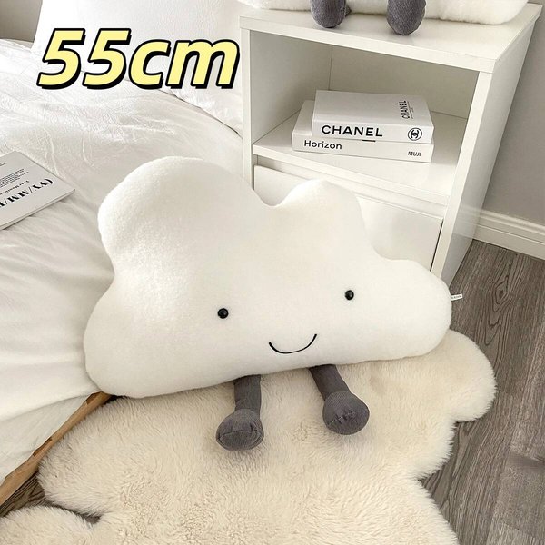 Urocza BiałA Chmurka Pluszowa Poduszka Bardzo MięKka Urocza Chmurka Wypchana Poduszka KreskóWkowe Pluszaki Do Przytulania Dekoracja Sofa ŁóżKo Domu Prezent Urodzinowy As Picture-image