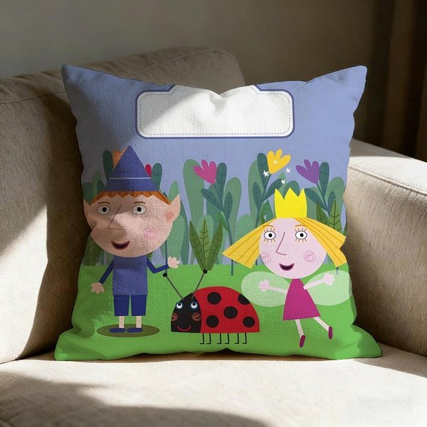 Funda De Almohada Ben Y Holly's Little Kingdom, Estampada Por Ambos Lados, CojíN Para Sofá, Almohada Para Cabecero De Cama 60X60Cm-image