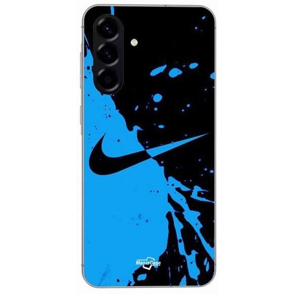 Etui - Maniacase - Samsung Galaxy A36 - Silikonowe - MięKkie - Logo Nike - Czarne/Niebieskie-image