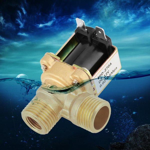 DC 12V DN15 G12 MosiężNy Elektryczny ZawóR Elektromagnetyczny Normalnie ZamknięTy WłąCznik Wlotu Wody Z Filtrem-image