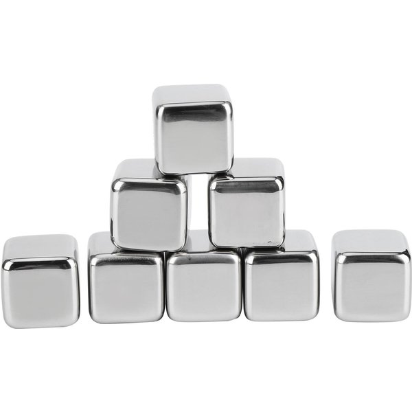 Acero Inoxidable 304 Piedras Para Whisky Vino Cubitos De Hielo Reutilizables Bola Con Caja Suministros Para Bar Fiesta(8 Piezas+Clip ) L-image