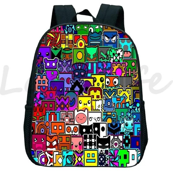 Mochila Infantil Anime Mochila PequeñA Bolsas Escolares De Dibujos Animados Para NiñOs GeometríA Furiosa Dash Mochilas De JardíN De Infancia NiñOs NiñAs Mochila-image