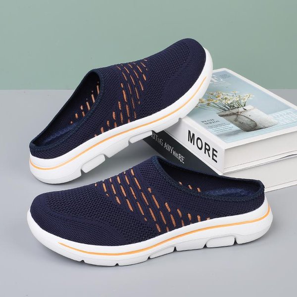 MęSkie Kapcie Letnie OddychająCe Domowe Kapcie Do WewnąTrz MęSkie Gruba Podeszwa Klapki Moda Para Buty Do Chodzenia Chanclas Hombre 43 White-image