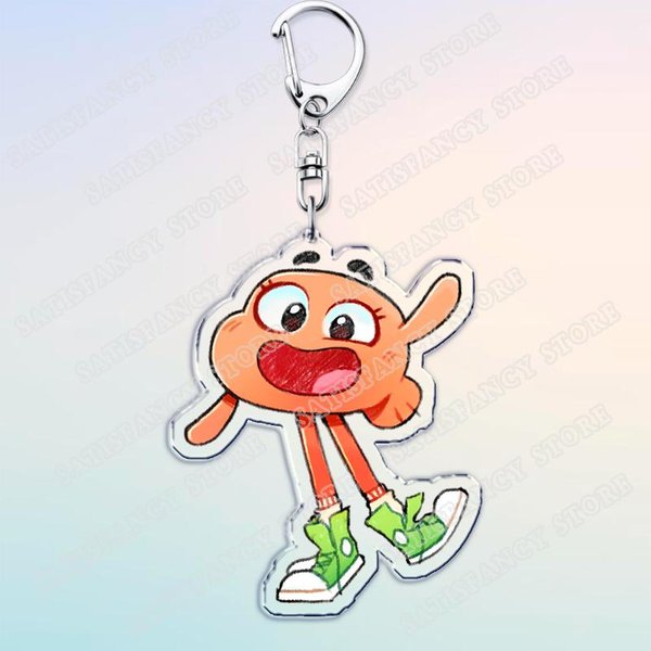 Llaveros Populares De Dibujos Animados Gumball Watterson Para Accesorios Encantadores Darwin Watterson Tawog Llaveros JoyeríA Fans Amigos Regalos Beige-image