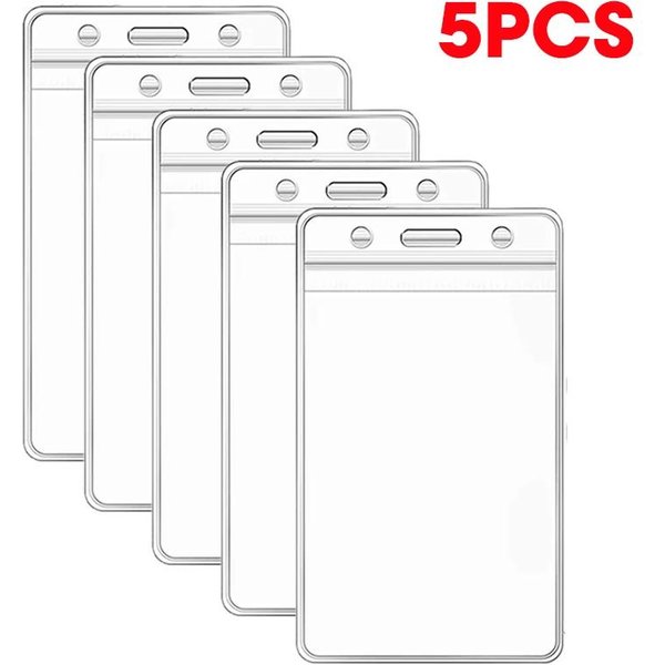 5/10PCS Wodoodporny Przezroczysty Uchwyt Na Karty Plastikowy Ochraniacz Etui Biznesowe Bus Bank Ochraniacz Na Karty Kredytowe ID Karty Identyfikacyjne Uchwyty Na Odznaki White-image