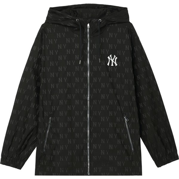 MLB New York Yankees Vintage Bluza Z Kapturem Na Zamek Z Nadrukiem Kwiatowym Unisex Kurtki Czarny 3AWJM0543-50BKS XS Black-image