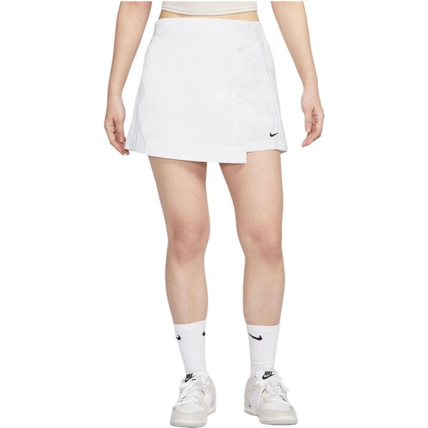 Falda Tejida Esencial Nike Sportswear Color SóLido Moda Casual Falda Faldas Mujer Blanco Negro HM6980100 XS White-image