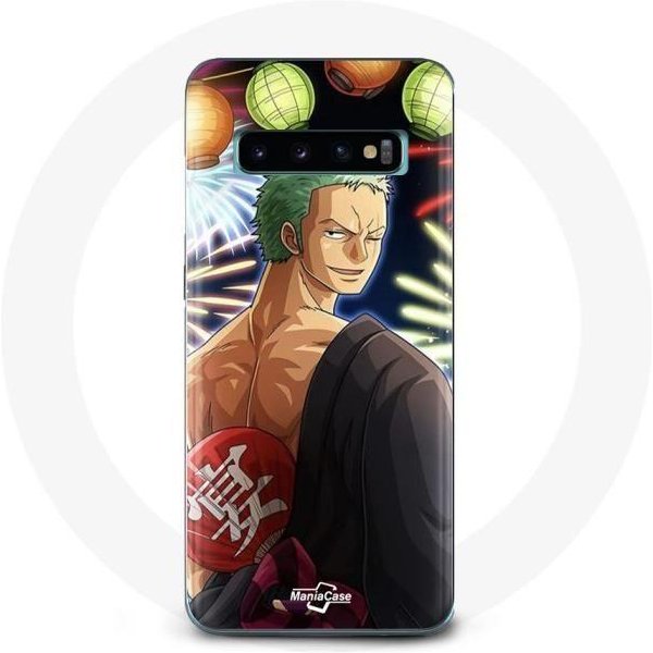 Funda - Maniacase - Samsung Galaxy S10 - One Piece Feliz Navidad - Anime Manga - Flexible Negro-image