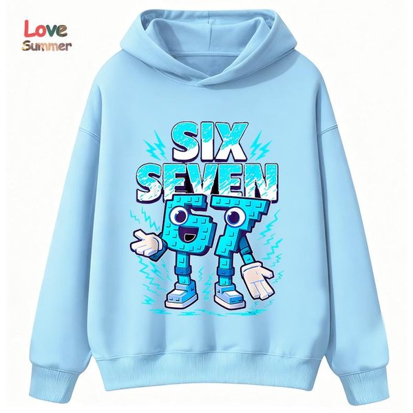 67 Sześć Siedem WłOski RozkłAd MóZgu Bluza Z Kapturem Zabawny Graficzny Pulower Dziewczynki ChłOpcy Polar CiepłA DziecięCa Jesienna Bluza Z Kapturem Casualowa Unisex Bluza 120 White-image