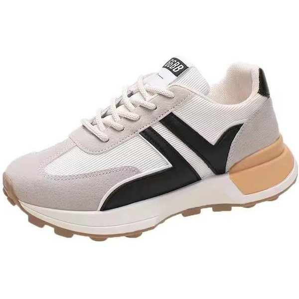 Nuevos Zapatos Casuales De Moda Para Padre De Primavera Suela Gruesa Simples Transpirables Y CóModos Zapatos Deportivos Blancos Para Mujer 40 White-image