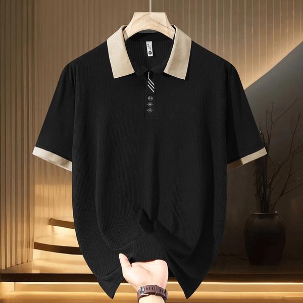 Tallas Grandes 5XL-13XL Polos Oversize Hombre Tops De Verano Negro Manga Corta Camiseta Ropa De Verano 12Xl(160Kg-170Kg) Negro-image