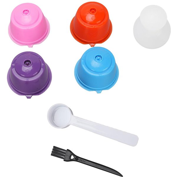 4PCS CáPsula De Café Reutilizable PP Multicolor Recargable Reutilizable Vaina De Filtro De Café Con Tamper Para L(For 6.5-9Kg) Blue-image