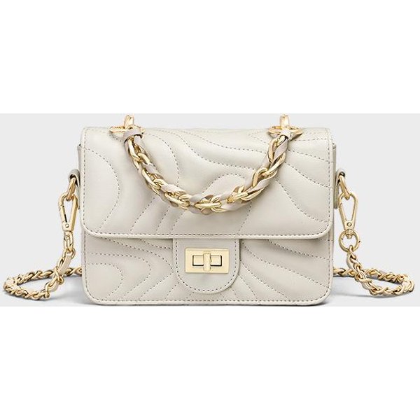 Bolso Mujer Primavera/Verano Bolso Cruzado PequeñO Bolso De Cuero Para Mujer Regalo De CumpleañOs Bolso PequeñO Con Cadena De Fragancia White-image