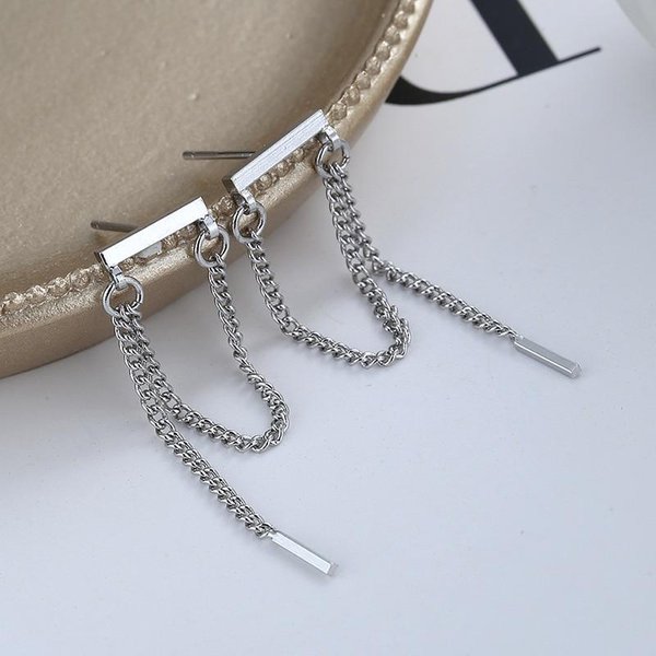 Pendiente Con Tuerca Para Piercing De Borla De Plata De Ley 925 Para Mujer, JoyeríA De Fiesta, Accesorios, Oorbellen Eh771 Gray-image