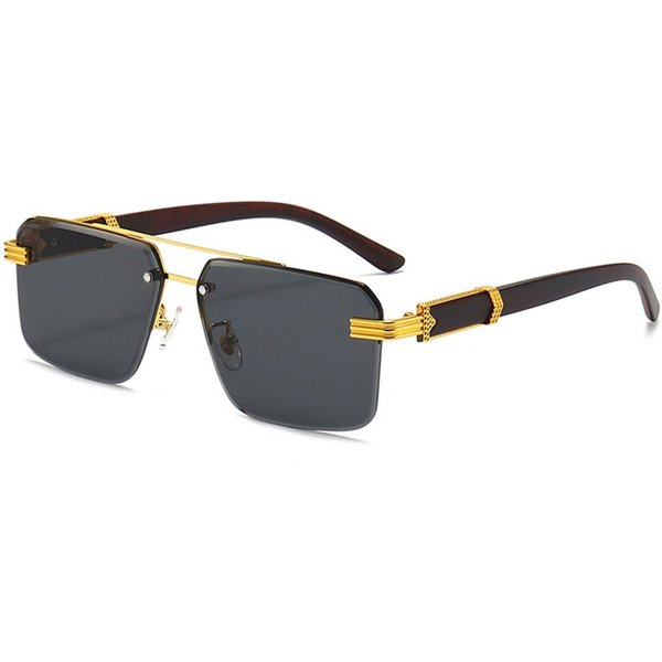 Gafas De Sol Cuadradas Sin Montura Para Hombre, Gafas De Sol Retro UV400 Vintage Sin Marco, Tonos Degradados Para Mujer C5-image