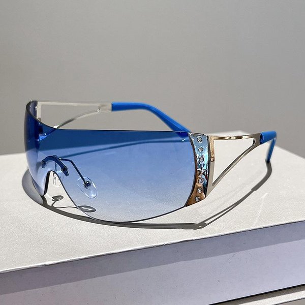 Gafas De Sol Sin Montura One Piece Y2K Gafas Para Mujer Para Hombre Tendencia CláSico Lujo Estilo DiseñAdor Estilo Gafas De Sol De Sol Moda Punk Deportivo Gafas De Sol Gray-image
