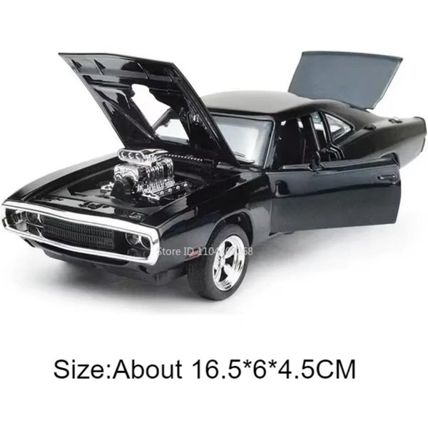 Skala 1:32 Hellcat SamochóD Policyjny ŁAdowarka Challenger Model Z 1970 Roku Zabawka Stop Metal Diecast Pull Back DźWięK ŚWiatłO Pojazd Dla ChłOpcóW Prezenty-image