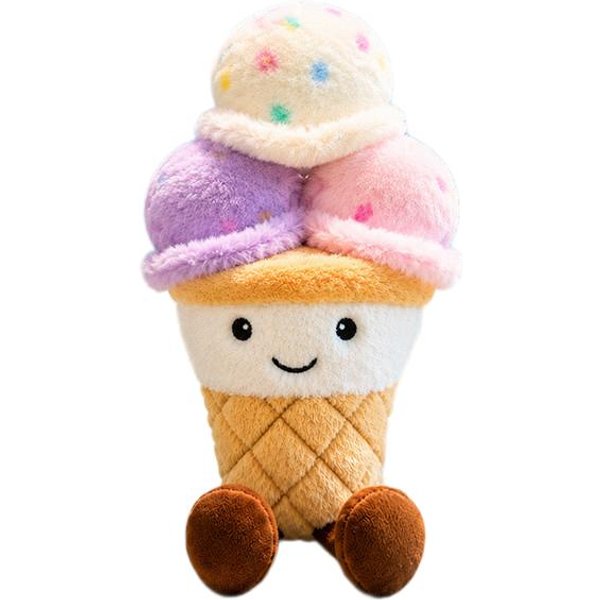 Nowa Pluszowa Rurka Do LodóW Pluszowa Zabawka Wypchana Letnia PrzekąSka MałA Poduszka Humanoidalna UśMiechnięTa Twarz Z NóżKami Kawaii Pluszowa Zabawka Prezent-image