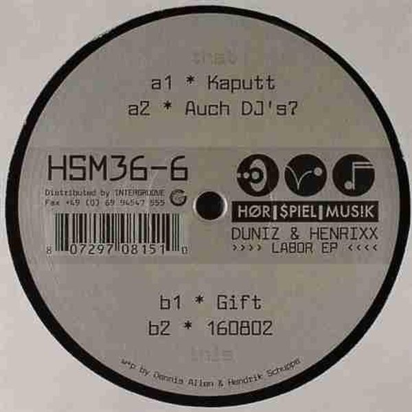 Disco De 12 Pulgadas Duniz & Henrixx - Labor EP HSM366 HöRspielmusik 2003 Alemania Dance & ElectróNica Usado Gray-image