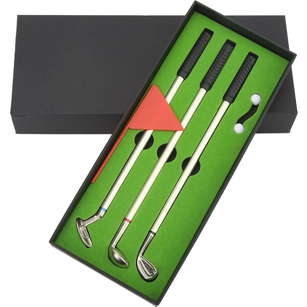 Set De Regalo De BolíGrafos De Golf Incluyendo Mini BolíGrafo De Golf Caja De Almacenamiento De Bandera Para Aficionados Al Golf-image