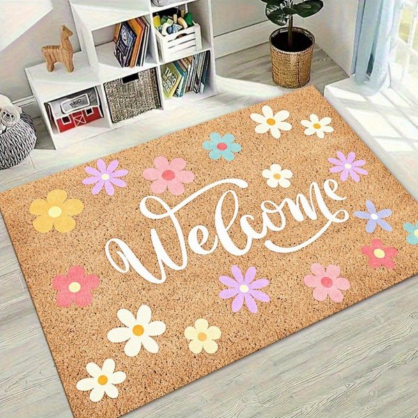ŻYwy Kwiatowy Wycieraczka Powitalna AntypośLizgowa Do Salonu Sypialni Kuchni Bohemian Kwiatowy Klimat Dywanik PodłOgowy Do Przedpokoju 60X90Cm-image
