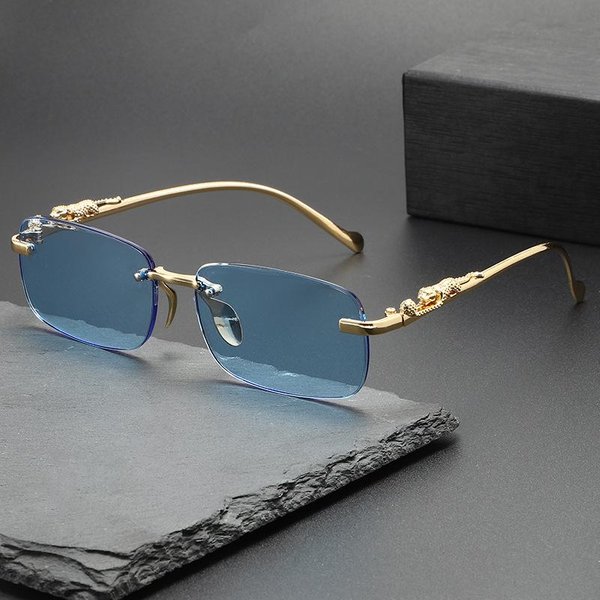 Modne Bezramkowe Okulary PrzeciwsłOneczne Dla Kobiet MężCzyzn Ochrona UV400 ProstokąTne Bez Oprawek Okulary SłOneczne Moda Letnie PodróżNe Okulary 1PC-image