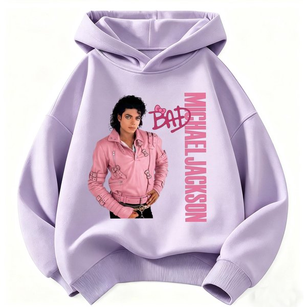 Sudadera Con Capucha Retro Hip-Hop Estilo Michael Jackson Para NiñO Y NiñA, Manga Larga, Casual, Streetwear, Para Hombre Y Mujer 150 Pink-image