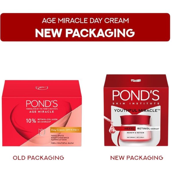 Pond's Age Miracle Krem Na Dzień MłOdy Blask Z SPF 15 Pa++ Na Zmarszczki, Zwiotczałą SkóRę, Kompleks 10% Retinolu-Kolagenu B3, 35G-image