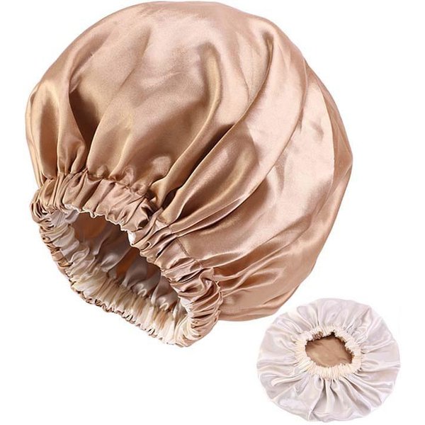 2 En 1 Doble Capa Para Invierno Gorro SatéN Cabello Noche Gorro De Noche Para Dormir Para Mujer Gorro De Dormir Liso Cuidado Del SueñO Gorro De Noche Unisex-image