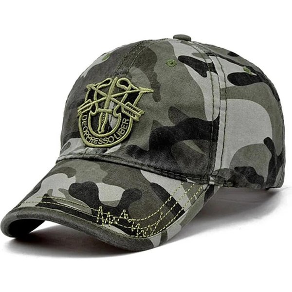 Unisex Czapki Baseballowe Z Haftem Tarczy Wiosna Jesień Outdoor Regulowane Codzienne Czapki Czapka PrzeciwsłOneczna Czapka Sportowa Moro-image