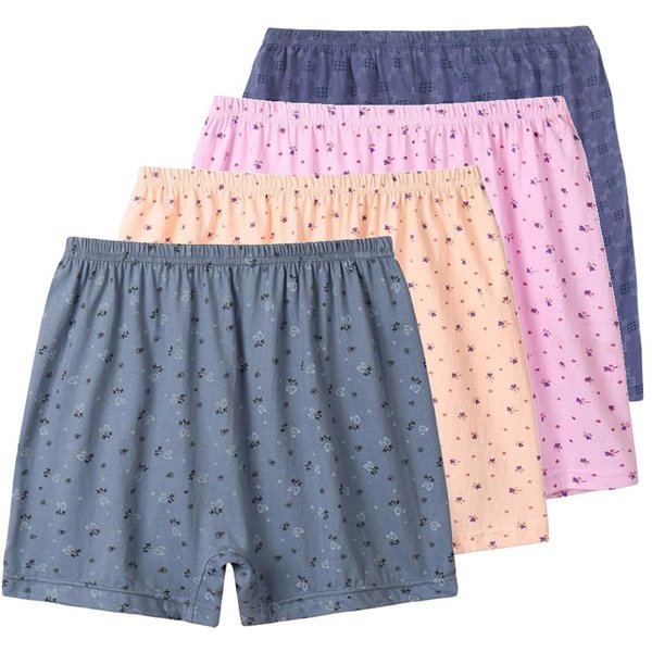 4 Sztuki Damska Bielizna BawełNiana DużY Rozmiar XL 2XL 3XL 4XL 5XL LuźNe MięKkie Majtki Dla Mamy OddychająCe Szorty Bokserki Domowe Majtki 4XL Beige-image