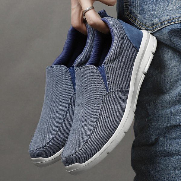 Zapatos De Hombre, Zapatos De Lona De Verano, Transpirables, CóModos, Para Exteriores, Zapatillas Para Caminar, Mocasines CláSicos Para Hombres 39 Gray-image